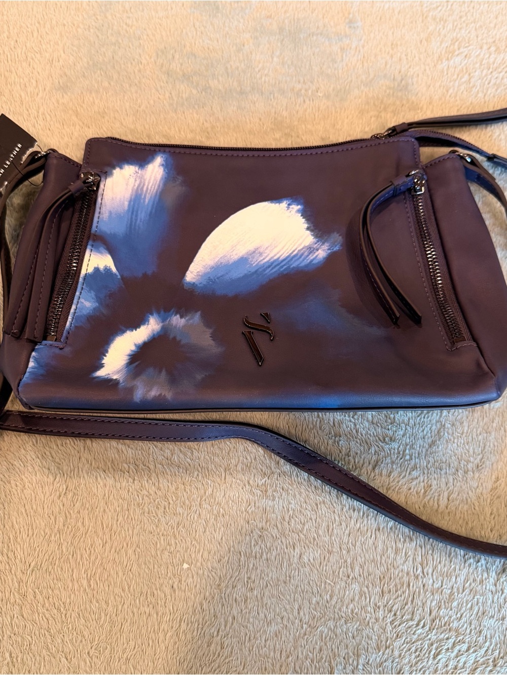 Simply Vera Vera Wang Purple Vegan Leather Crossbody Bag NWT